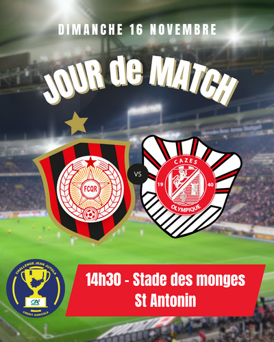 Affiche match FCQR 16 novembre 2025